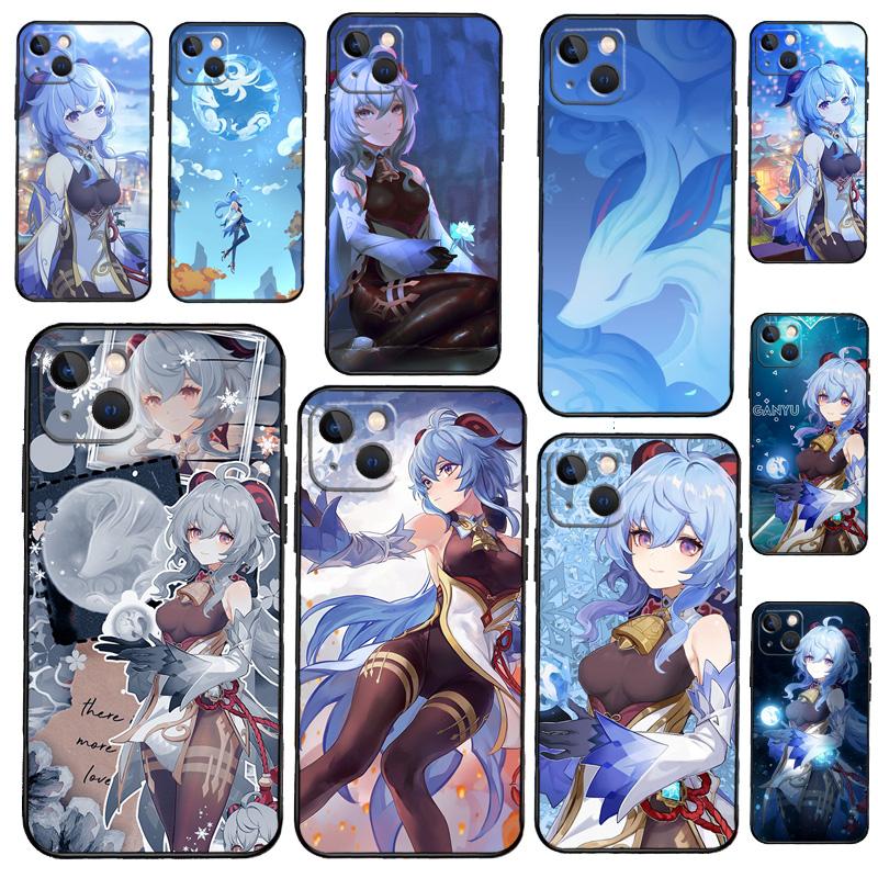 Чехол для телефона Ганьюй Genshin Impact для iPhone 13 12 Mini 11 14 15 16 Pro Max Plus X XS Max XR Защитный корпус