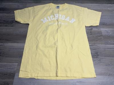Винтажная футболка University of Michigan Wolverines Девчачья Пастельно-желтая Y2K Размер M
