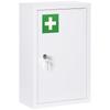 Medicine Cabinet, Lockable, Shelves, Steel Housing, 30x14x46 cm, White