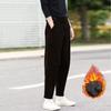 Женские осенне-зимние утолщенные свободные брюки прямые повседневные теплые брюки