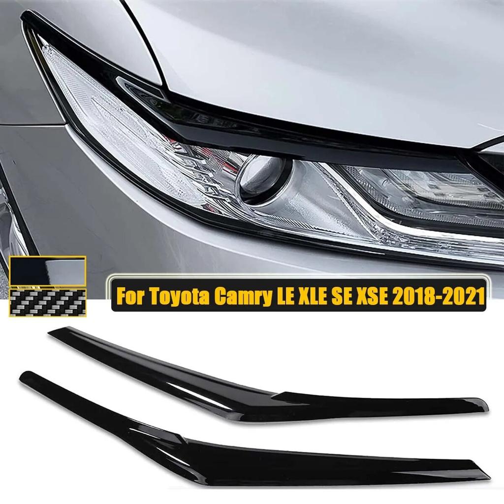 2 шт., крышка для век передней фары для Toyota Camry LE XLE SE XSE, наклейка для бровей, отделка 2018 2022, автомобильные аксессуары