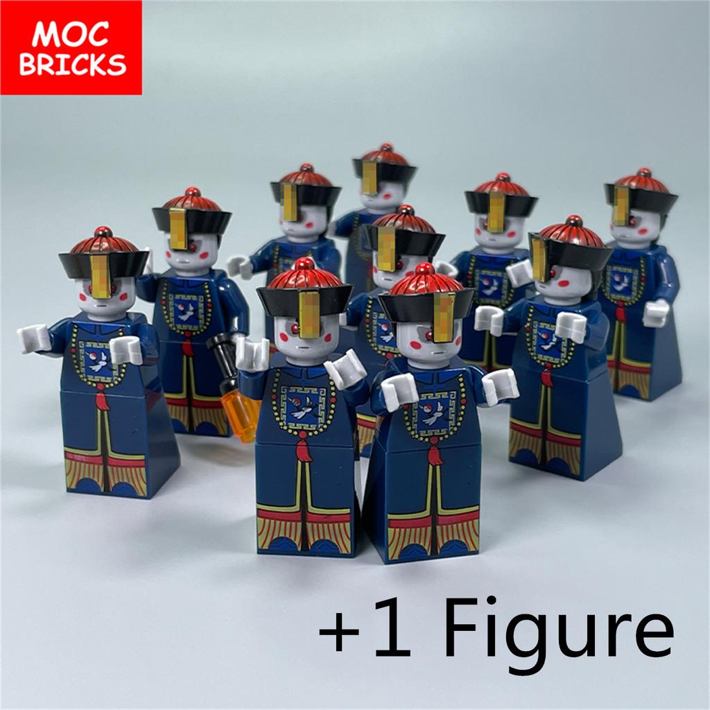 MOC Блоки Зомби Китайская Культура Гроб Хэллоуин Модель Фигурка Действия Собранные Строительные Кирпичики Пластиковый Материал Куклы Игрушки