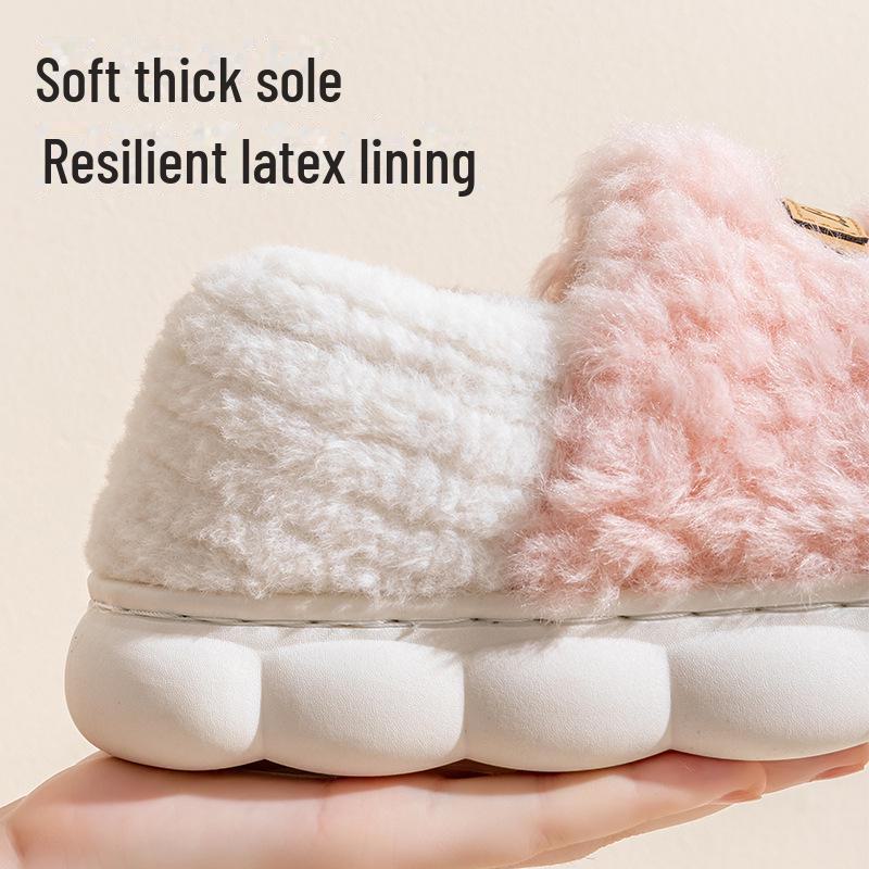 Зима 2024 г. Женские и мужские нескользящие домашние тапочки из плюша и хлопка