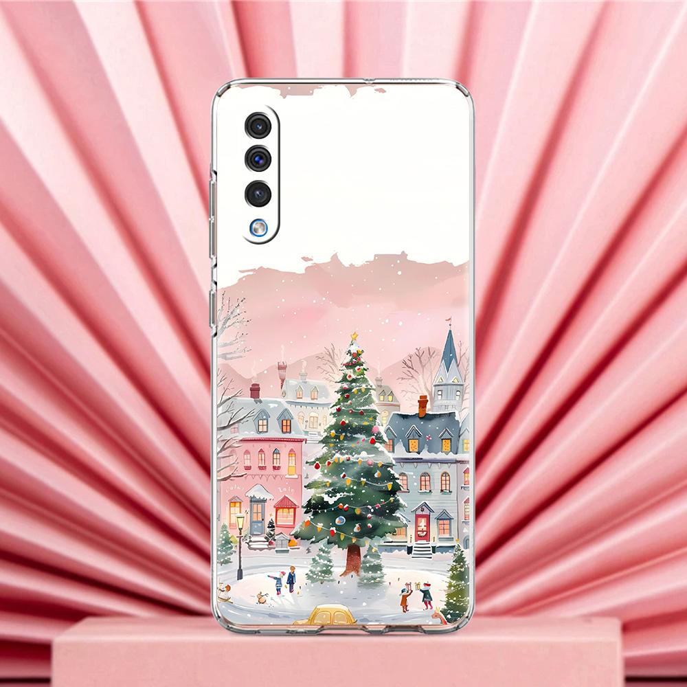 Чехол для Samsung A56 A36 A26 A24 A16 A14 A12 A32 A50 A70 A20E A22 A40 A34 A54 A42 A52 5G A04s A06 Обложка Мультяшный Рождественский Стиль