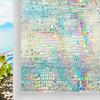 3D Mosaic Rainbow Window Film Privacy UV Protection Static Cling Adhesive Window Stickers for Home Removable Heat Insulation