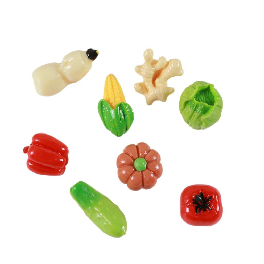 5 шт. искусственные фрукты смоляные украшения мини еда овощи кончики пальцев мини поделки своими руками заколки для волос чехол для телефона смоляные аксессуары