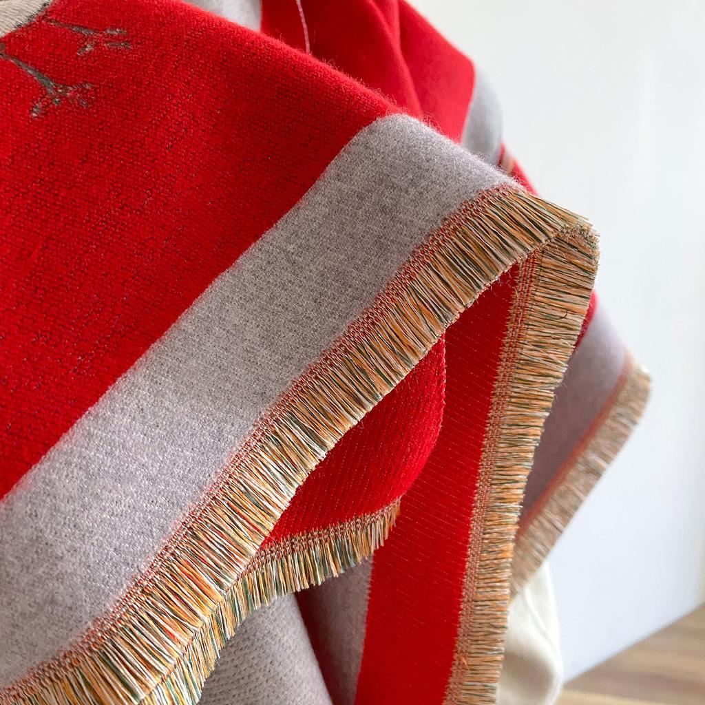 Scarf Women'S Imitation Cashmere Bird Air Conditioner Shawl With Thickened Warm Scarf