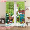 2pcs, plane printing Minimalist Curtains Snowflakes & Whimsical House Polyester Woven (without rod) Decorations Outdoor