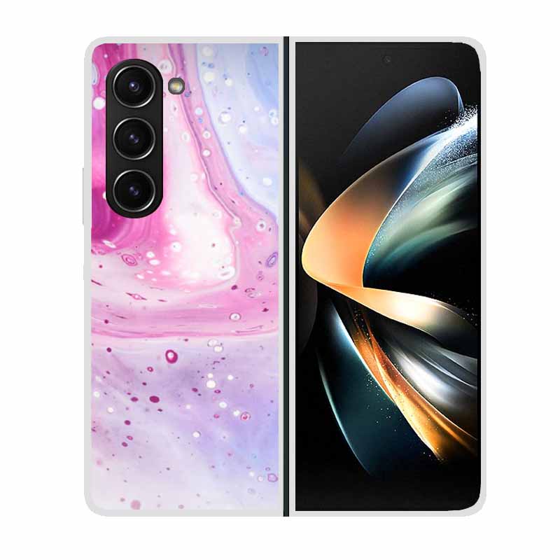 For Samsung Galaxy Z Fold 5 ZFold5 Cases Marble Transparent Shockproof Protection Hard Back Cover For Samsung Z Fold 5 5G Cases