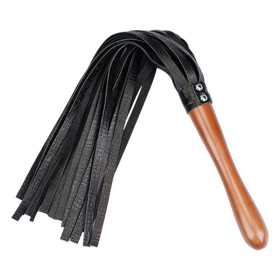 Хлыст-флоггер из искусственной кожи с ручкой из натурального дерева, хлыст для взрослых, хлыст для ролевых игр, аксессуар для косплея для пар