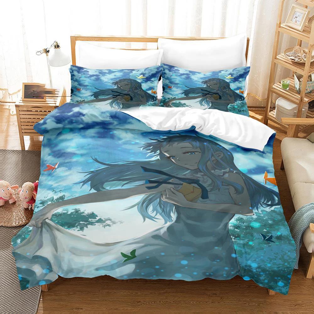 Kawaii Girls Meiko Honma Bedding Set Duvet Cover Comforter Bed Set Quilt Cover Pillowcase King Queen Twin Size Boys Girl Adult