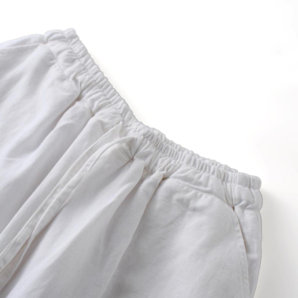 Женские брюки-морковь из хлопкового твила - Однотонные белые, Повседневный летний стиль