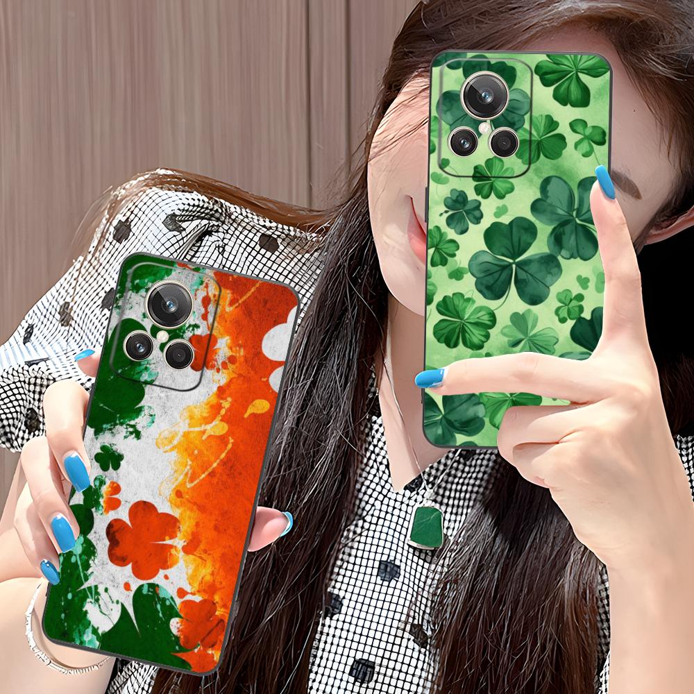 Чехол для мобильного телефона на День Святого Патрика для Realme 15 14 13 12 11 10 9 Pro Plus T i Lite 5G Цветной Печатный Чехол Красивый Роскошный
