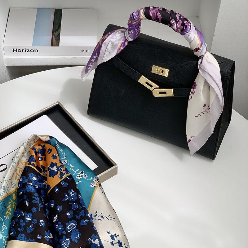 Тонкий шарф-шаль с новым темпераментом, шелковый шарф высокого класса, универсальный, завязанный имитацией шелка, квадратный шарф 70х70