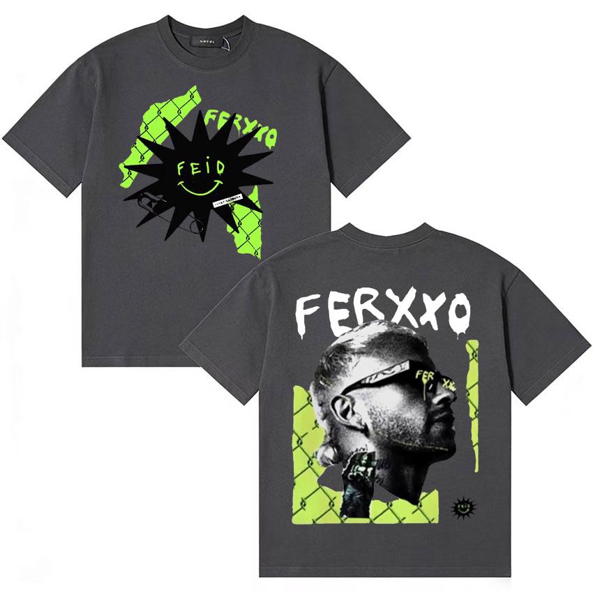 Feid Inter Shibuya La Mafia Fans Gift Merch Tshirt Unisexs Women Summer Fashion T Shirt Teenagers Cotton Oversized Crewneck T Shirt