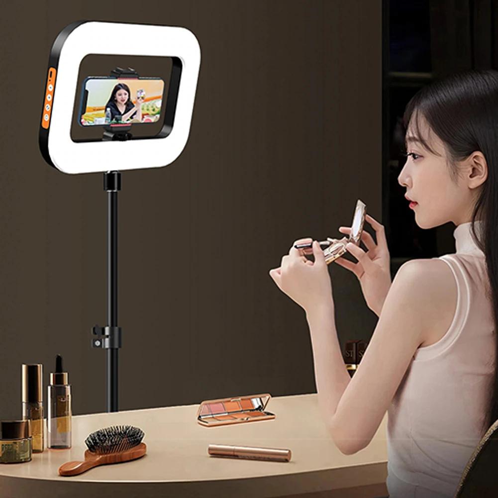 New Handheld Ring LED Rechargeable Fill light Portable Mobile Phone Live Broadcast Photography Desktop Rabbit Cage Selfie Light