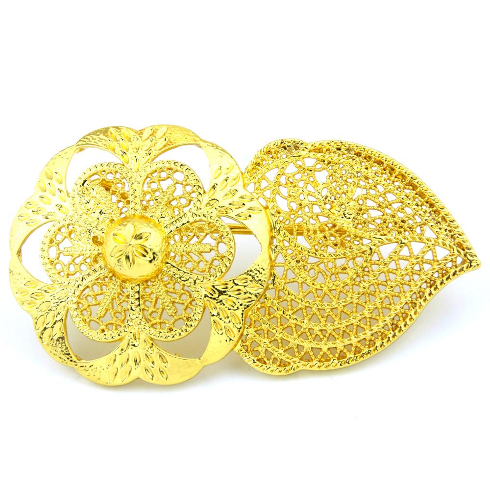 Gold Color Sunflower Women's Brooch Mink Wedding Jewelry Brown Brooch Special Accessories