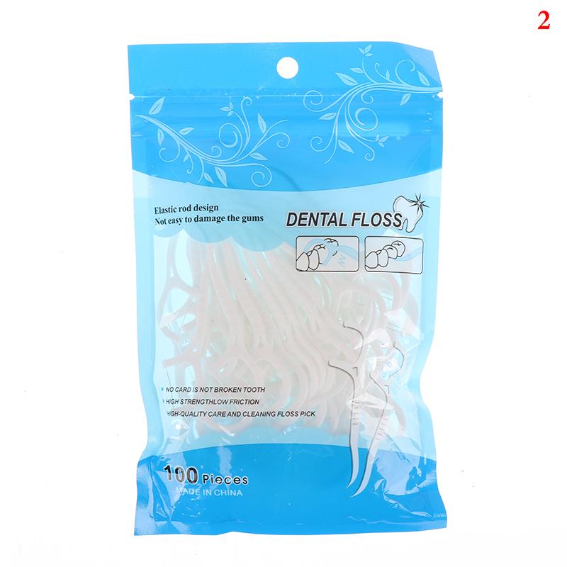100 шт одноразовые зубные нити межзубные щетки зубочистки чистка зубов