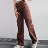 Y2K Women Vintage Cargo Pants Streetwear Korean Harajuku Parachute Pants Beige Sweatpants Wide Leg Joggers Trousers