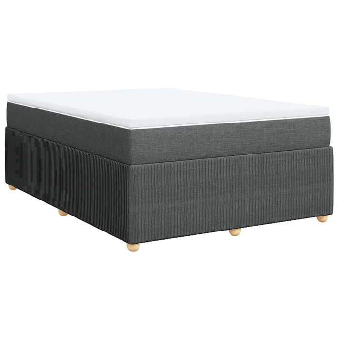 Maison Exclusive - Sommier à lattes de lit avec matelas Gris foncé 140x200cm Tissu