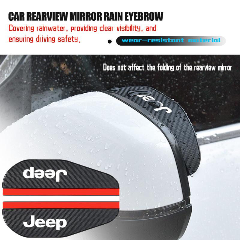 Car Rearview Mirror Rain Eyebrow Sun Visor Shade Cover Rainy Shield Cover For Jeep Grand Cherokee Patriot Renegade Compass