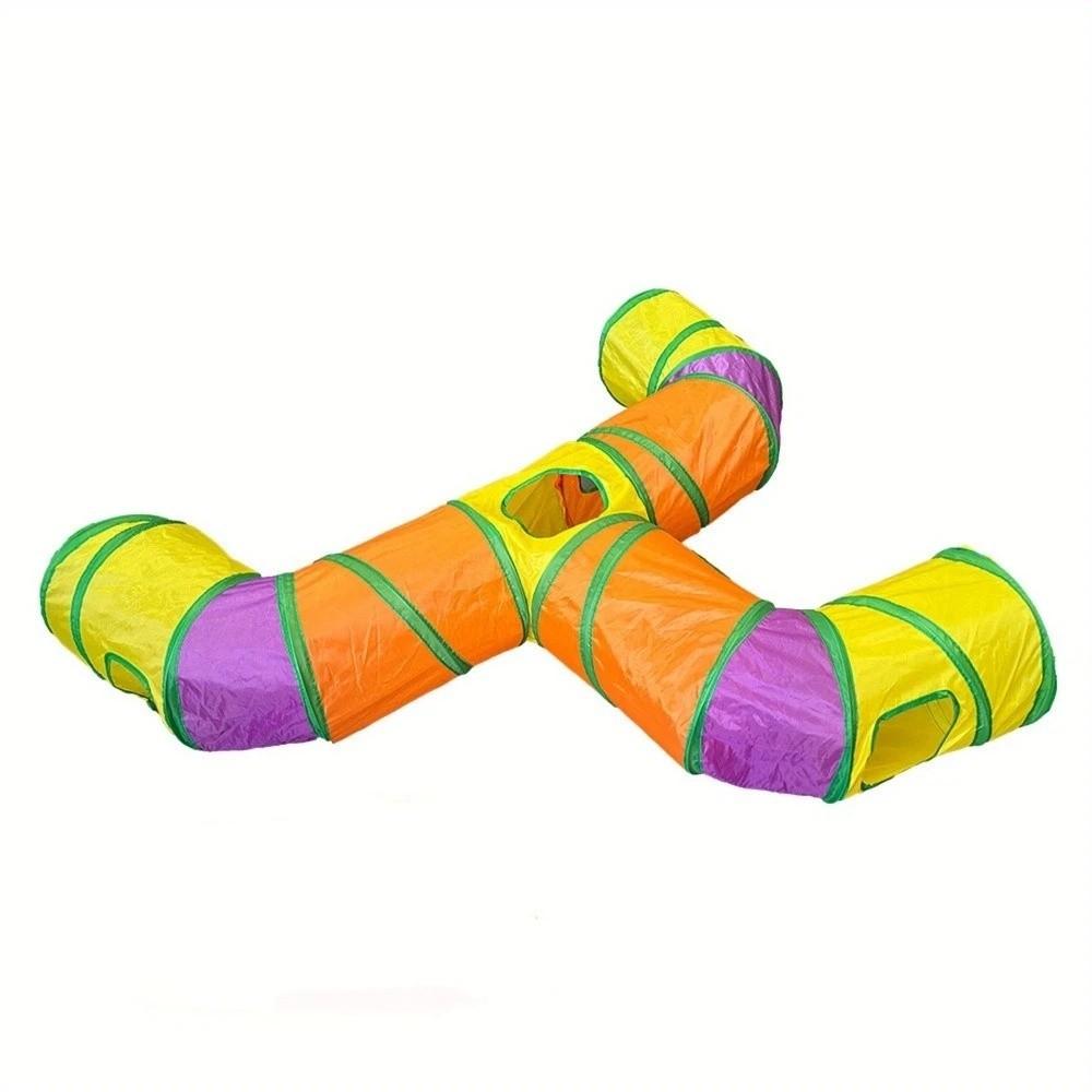 Extended Pet Play Tunnel Three-Way Cat Hiding Cave Funny Cat Hideaway Playtime