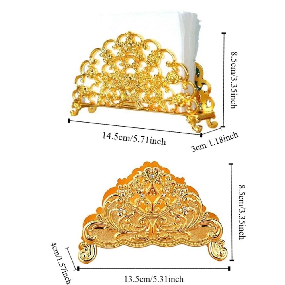 Zinc Zinc Zinc Alloy Napkin Holder Desktop Ornament Gold Tissue Box Metal Paper Dispenser For Dining Table