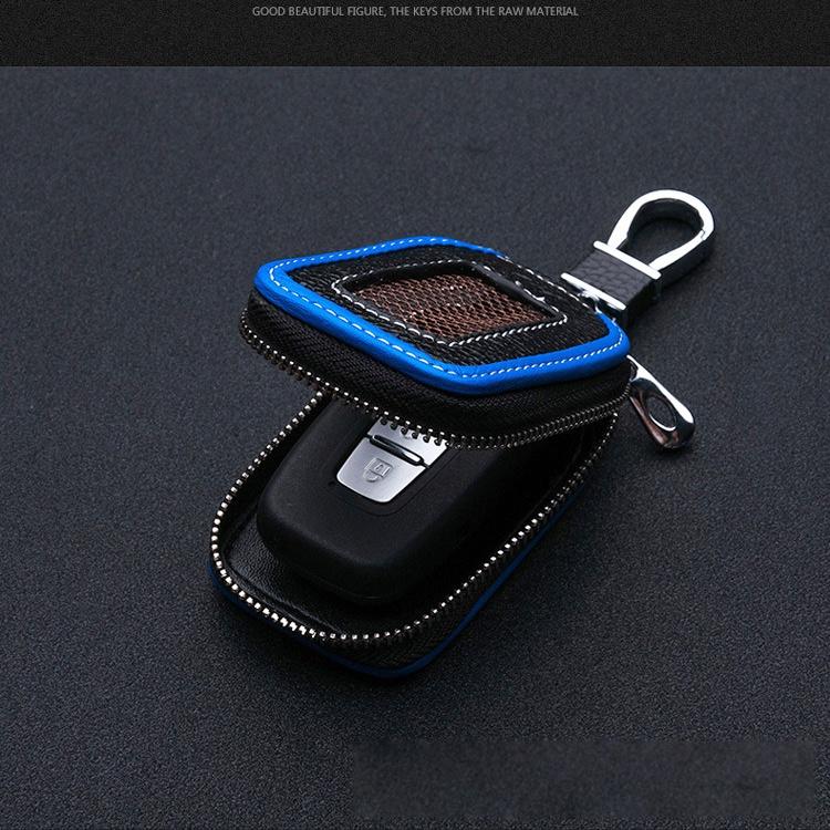 Автомобильный брелок для ключей, кожаный чехол на молнии, брелок для хранения, держатель для ключей, экономка