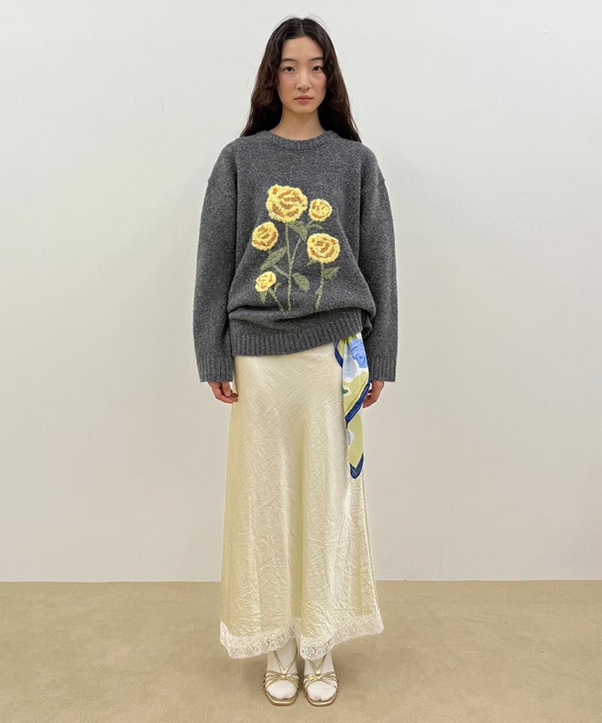 SINOON Rose Garden Pullover Knit (Melange Gray)