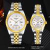 Top Brand New Couple's Watch Steel Band Men's Calendar Waterproof Watch High-end Diamond-encrusted Ladies Luminous Watch