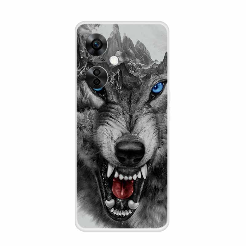 For OnePlus Nord CE 3 Lite 5G Cases Wolf Clear Soft TPU Silicone Phone Cover For One Plus Nord CE 3 5G Case Transparent Etui