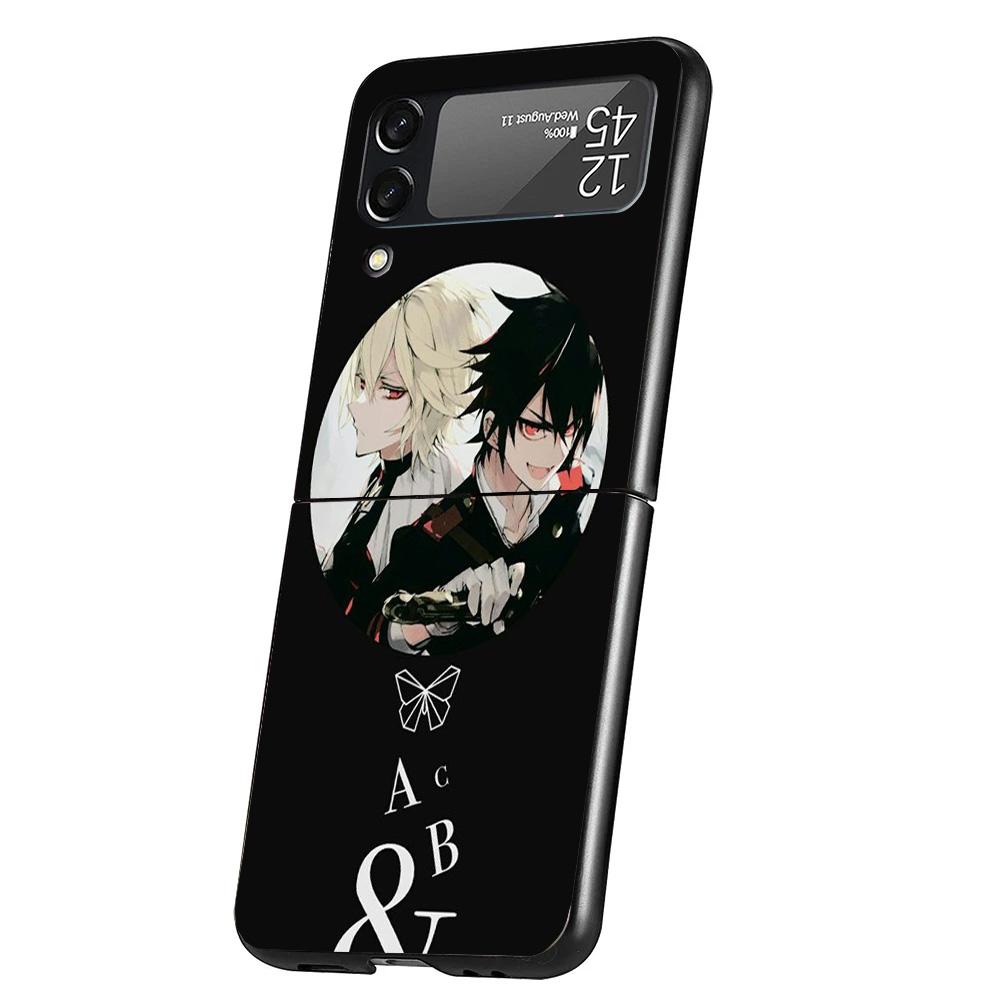 Seraph Of The End Case Phone Cover for Samsung Galaxy Z Flip 6 5 4 3 5G ZFlip6 ZFlip5 ZFlip4 ZFlip3 Black Hard Trend Fundas
