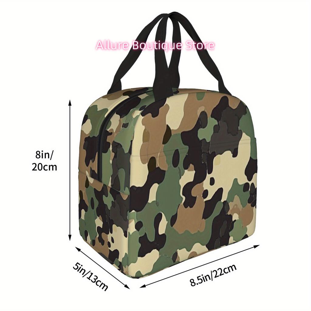1pc, Camouflage Pattern Design Printed Thermal Bag Insulation and Refrigeration Portable Reusable Unisex for Home Restaurant Off