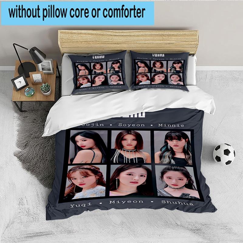 Kpop idle Colorful Dreams 3pcs Bedding Set,Including 1pc Duvet Cover And 2pcs Pillowcases Perfect Gift for Christmas,Ideal for Bedroom, Dormitory