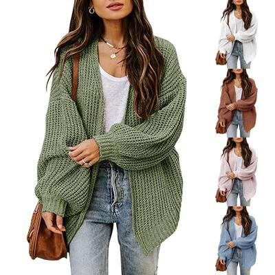 Женский трикотаж, свободный однотонный свитер с рукавами-кардиганом, пальто