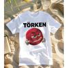 Мужская Женская Турецкая Мемная Футболка с Жирным Шрифтом TORken Красное Лицо Дизайн 180гсм Повседневная Футболка с Коротким Рукавом Мужчины Женщины Все Сезоны