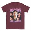 Футболки Damon Salvatore Ian Somerhalder для унисекс Новинка Хлопковые футболки с круглым вырезом с коротким рукавом Графические принтованные топы