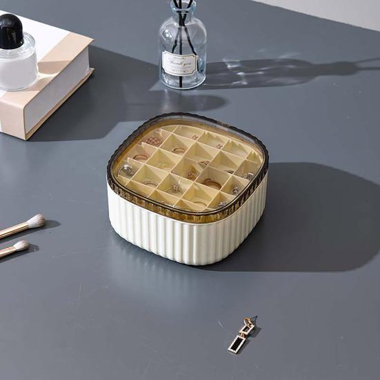 Multi Layer Mini Jewelry Organizer Display Travel Jewelry Case with Transparent Lid Earrings Necklace Ring Portable Jewelry Box