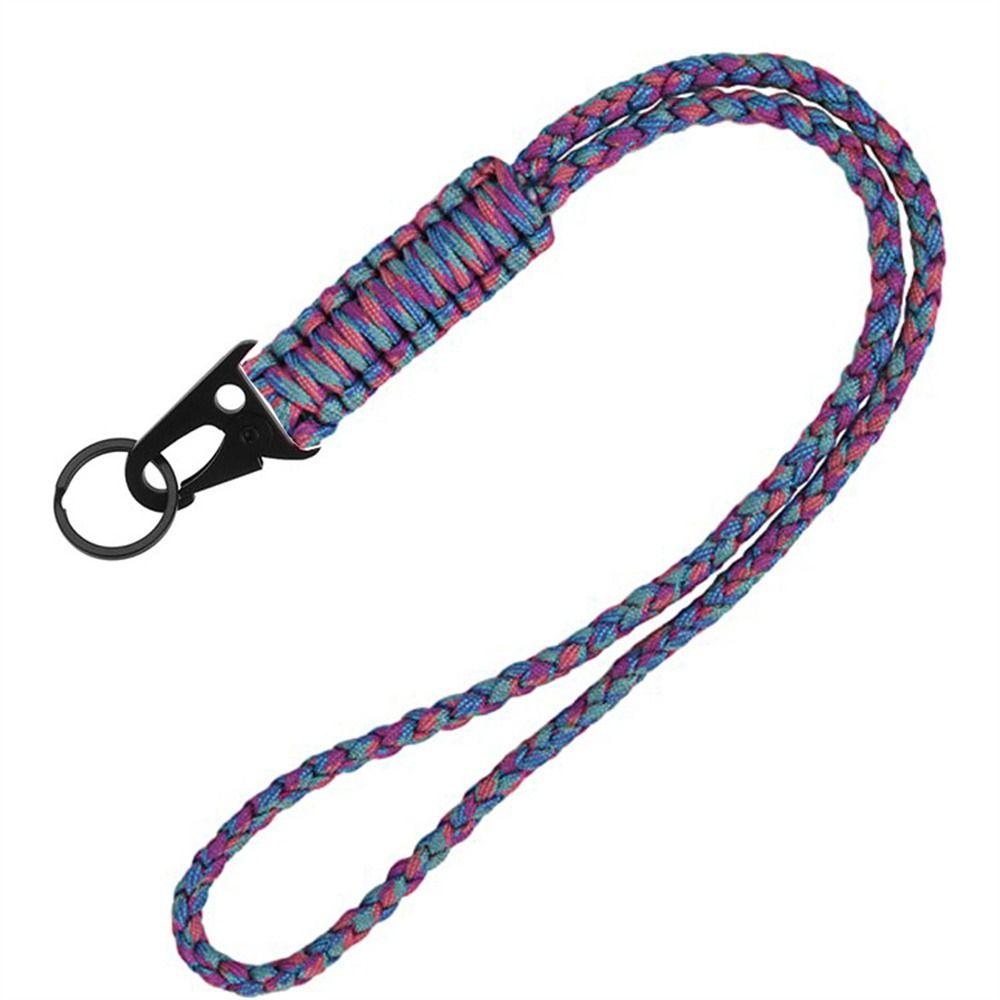 Metal Clip Paracord Neck Lanyard Parachute Rope Umbrella Rope Keychain  Outdoor Survival
