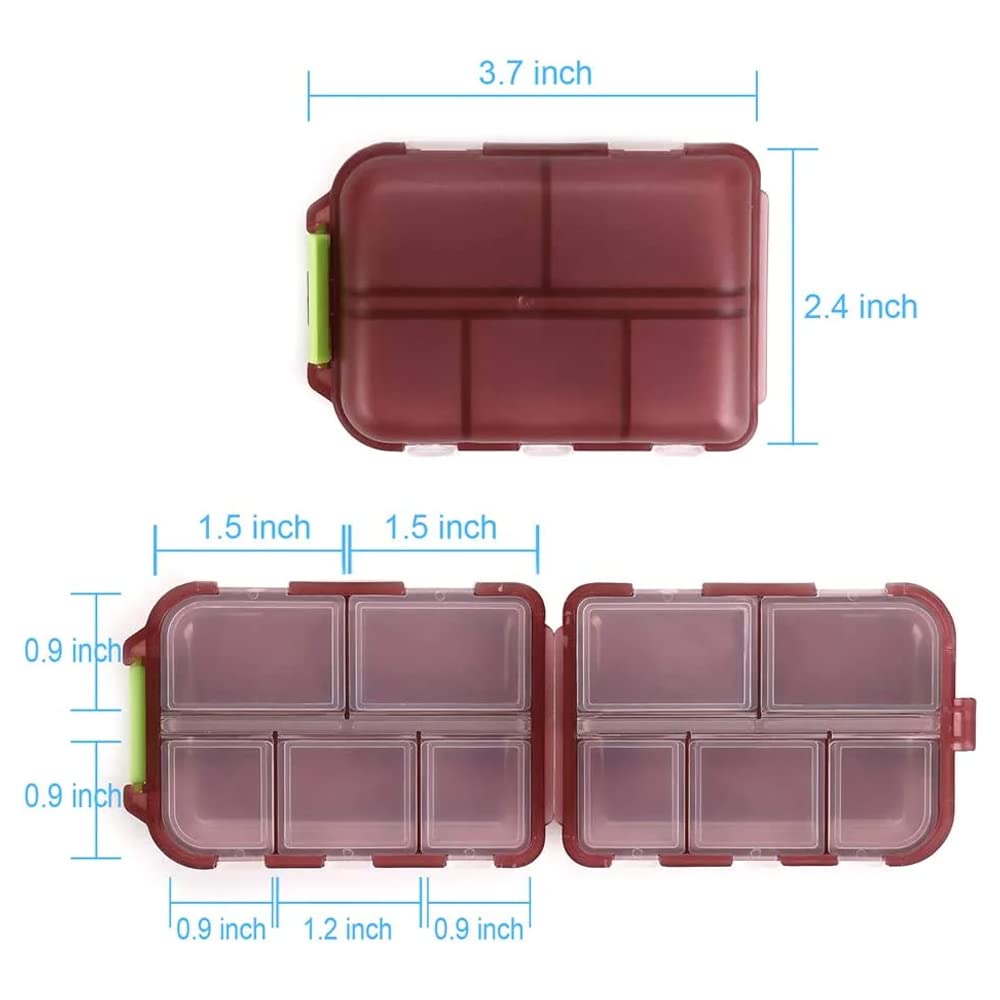 10 Grids Pill Case Portable Small Weekly Travel Pill Organizer Portable Pocket Pill Box Pill Container