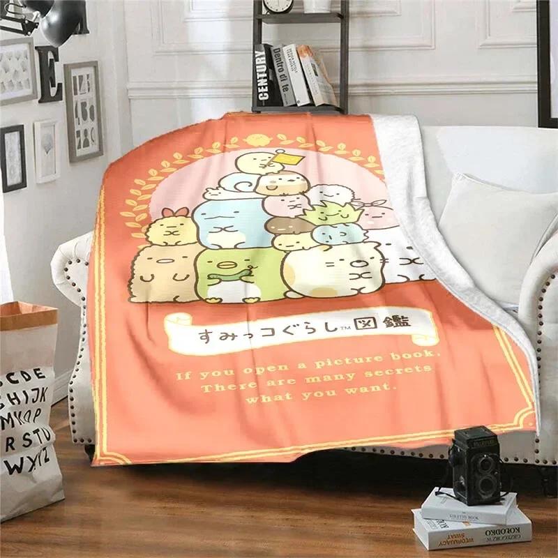 Милое Фланелевое Пледное Одеяло Sumikko Gurashi Ультра Мягкое Тонкое Одеяло Покрывала для Гостиной Спальни Дивана Офиса Теплое Одеяло
