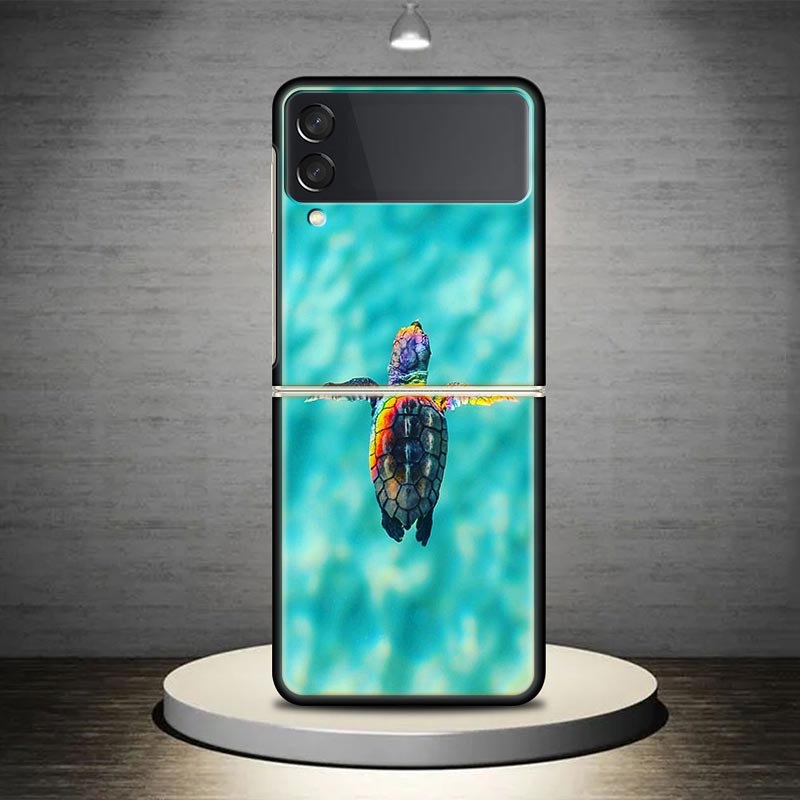 Чехол для телефона Морская Черепаха Аква для Samsung Galaxy Z Flip7 Flip6 Flip 7 6 5 4 3 Flip3 Flip4 Flip5 5G Ударопрочный Fundas Galaxy Z