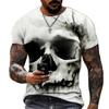 Модная мужская футболка с 3D принтом черепа, летняя футболка с круглым вырезом и коротким рукавом, уличная футболка большого размера, свободные топы, футболка, мужская одежда
