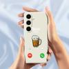 For Samsung Galaxy S25+ Case Beer Pattern Printing Straight Edge TPU Phone Back Cover