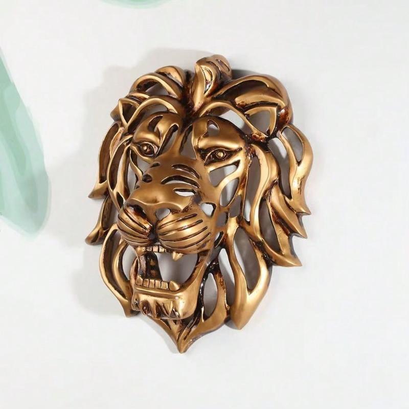 1 шт. Большая скульптура головы льва из смолы, настенный декор - Креативное украшение для сада, гостиной и спальни