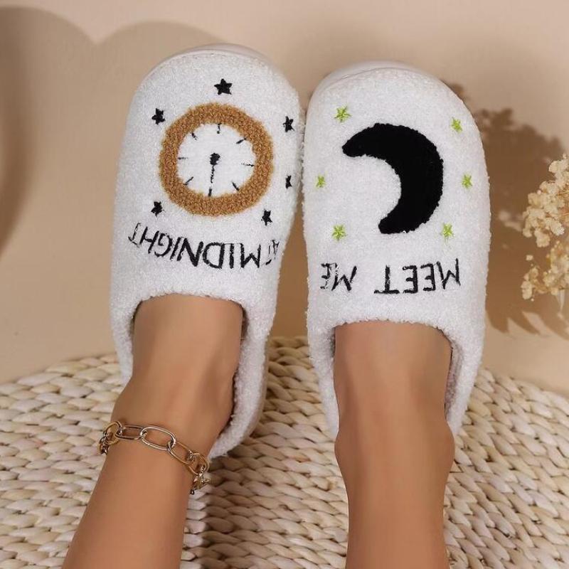 Warm Slippers Taylor Cushion Slides Meet Me At Midnight Soft Warm Comfort Flat Cozy Fuzzy Woman House Slippers Funny Shoes