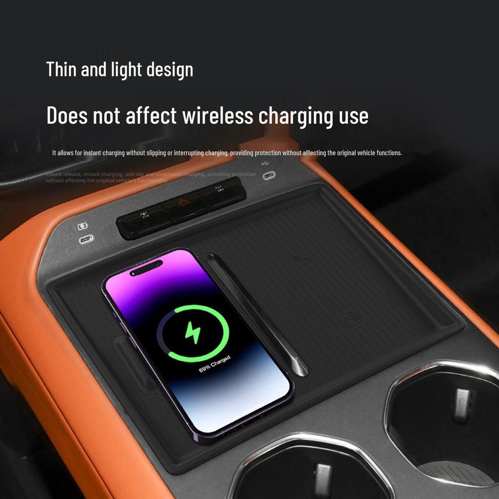 Силиконовая беспроводная зарядная панель, совместимая с Ford: Коврик для телефона на центральную консоль и аксессуар для интерьера автомобиля.