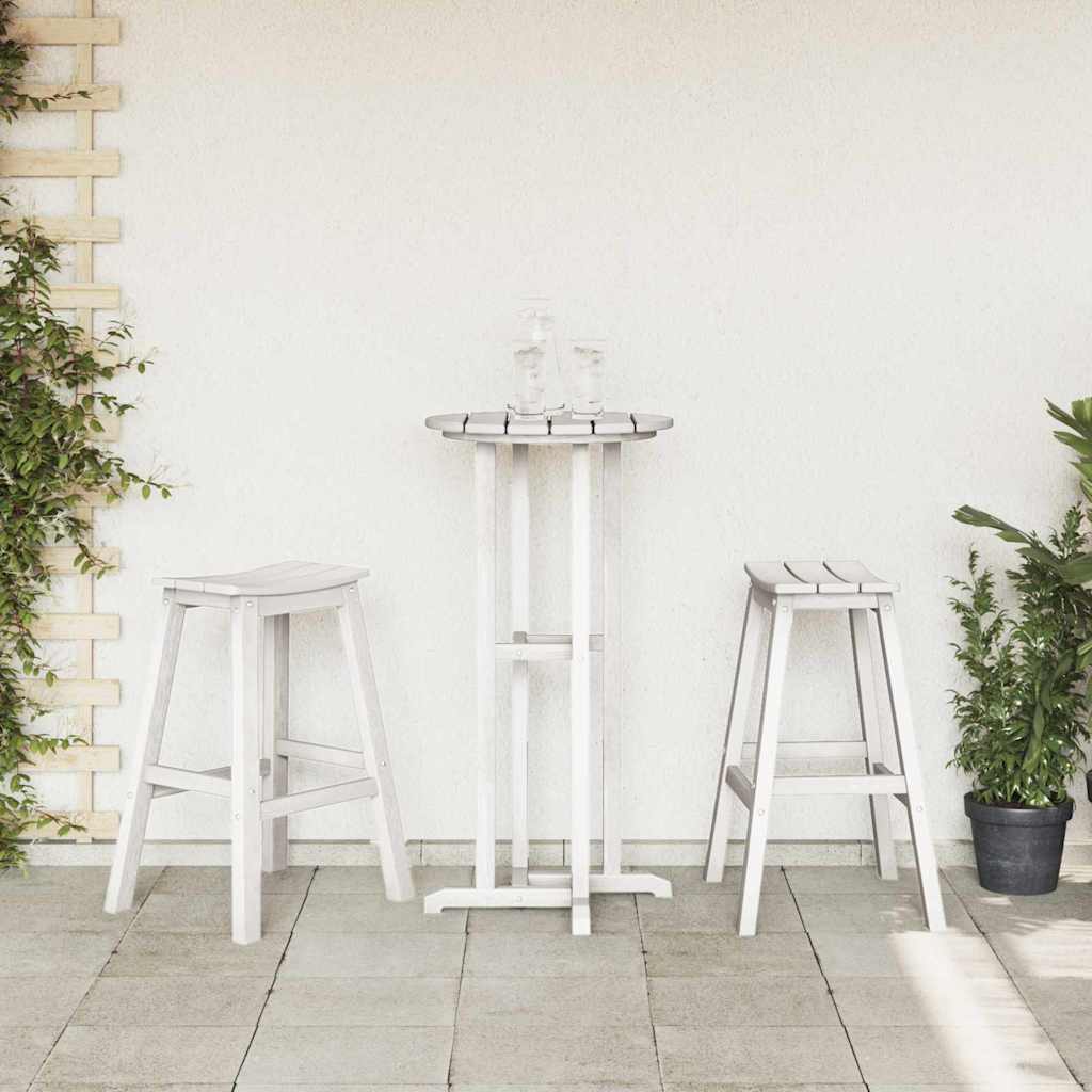 Bar Stool 2 pcs White 52 x 43 x 73.5 cm HDPE