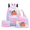 3Pcs/Set Chainsaw Man Kawaii Casual School Bag Colorful Backpack Set Girl with Lunch Bag for Women Student Teenager Rucksack Pencil Case