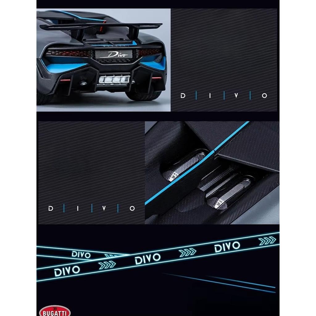 1/18 Bugatti Divo Super Toy Car Model Diecast Miniature Racing Model Doors Opening Sound Light Collection Gift for Boy Children